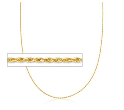 4mm 10k Yellow Gold Rope Chain Necklace 24”