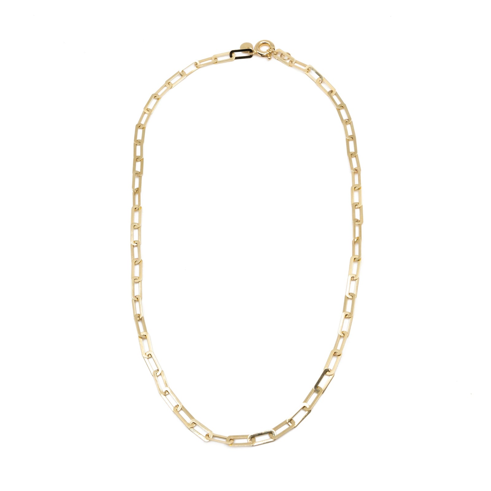 14kt Gold Paper Clip Link Necklace