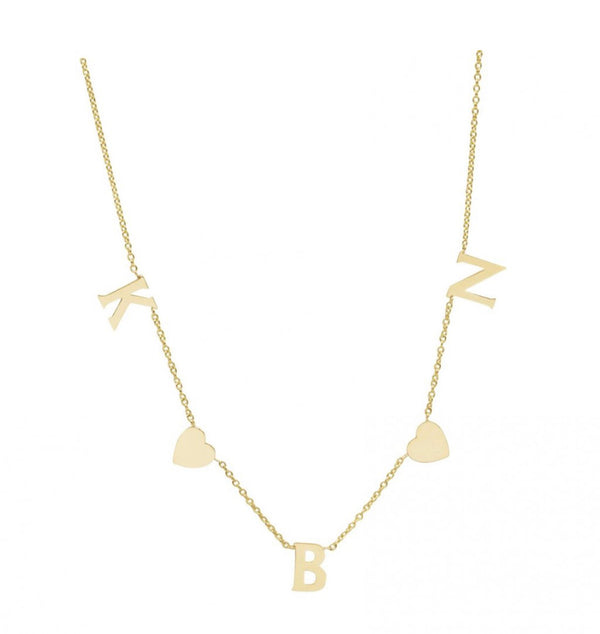 PERSONALIZED HEARTS & INITIALS NECKLACE
