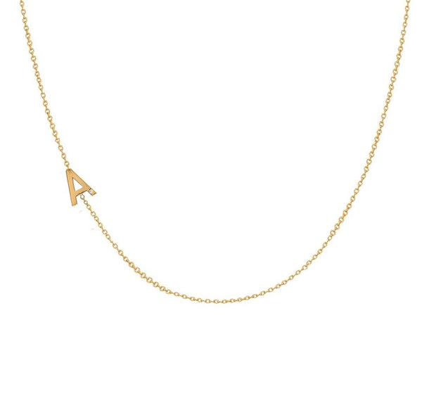 ASYMMETRICAL INITIAL NECKLACE