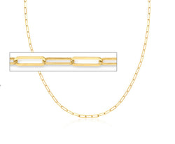 14kt Gold Paper Clip Link Necklace