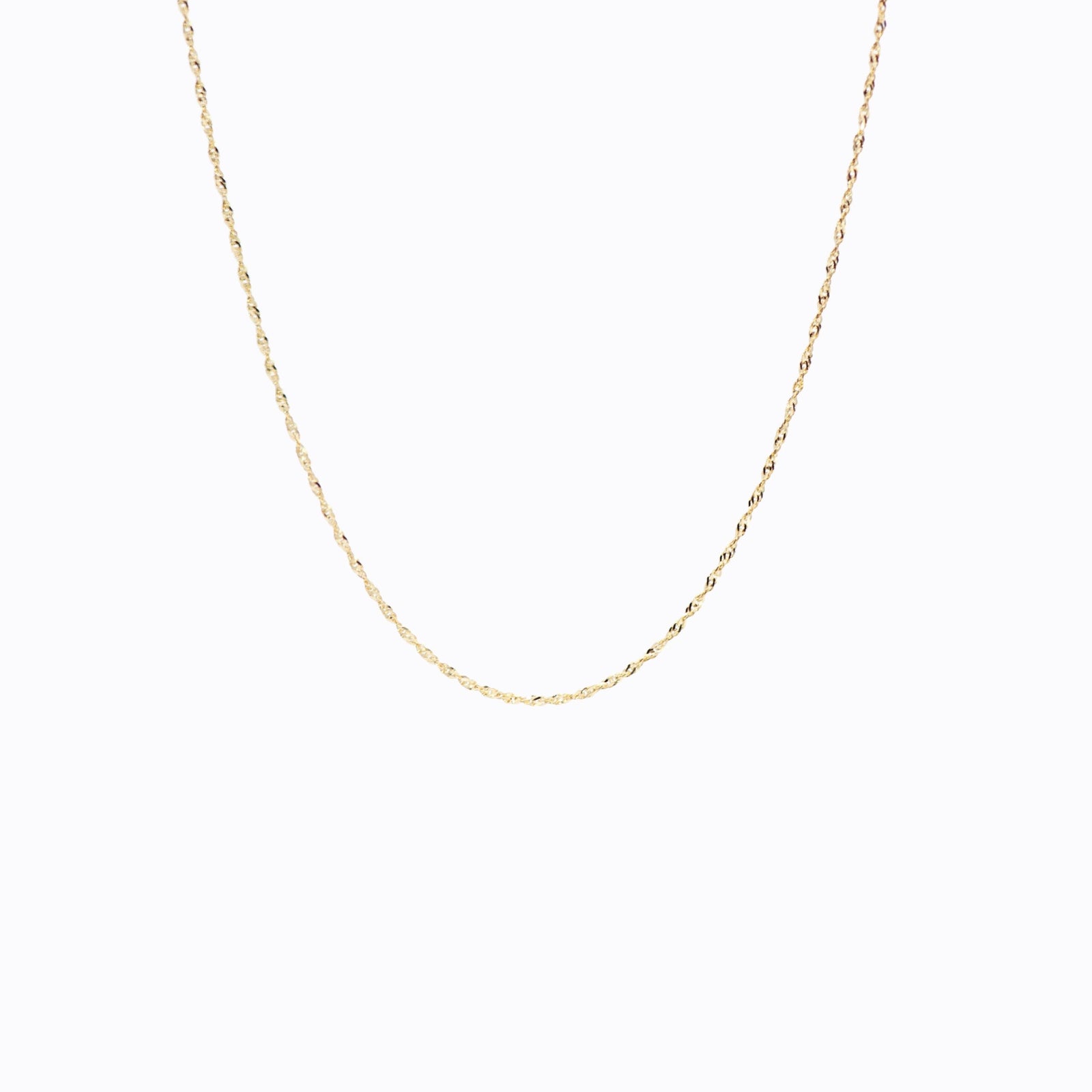 14kt Gold Diamond-Cut Singapore Chain Necklace